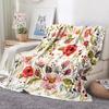 Flowering Plants Digitalprinted Polyester Bedroom Velvet Flannel Soft Sofa Cover Blanket Fleece Soft Sofa Cover Blankets