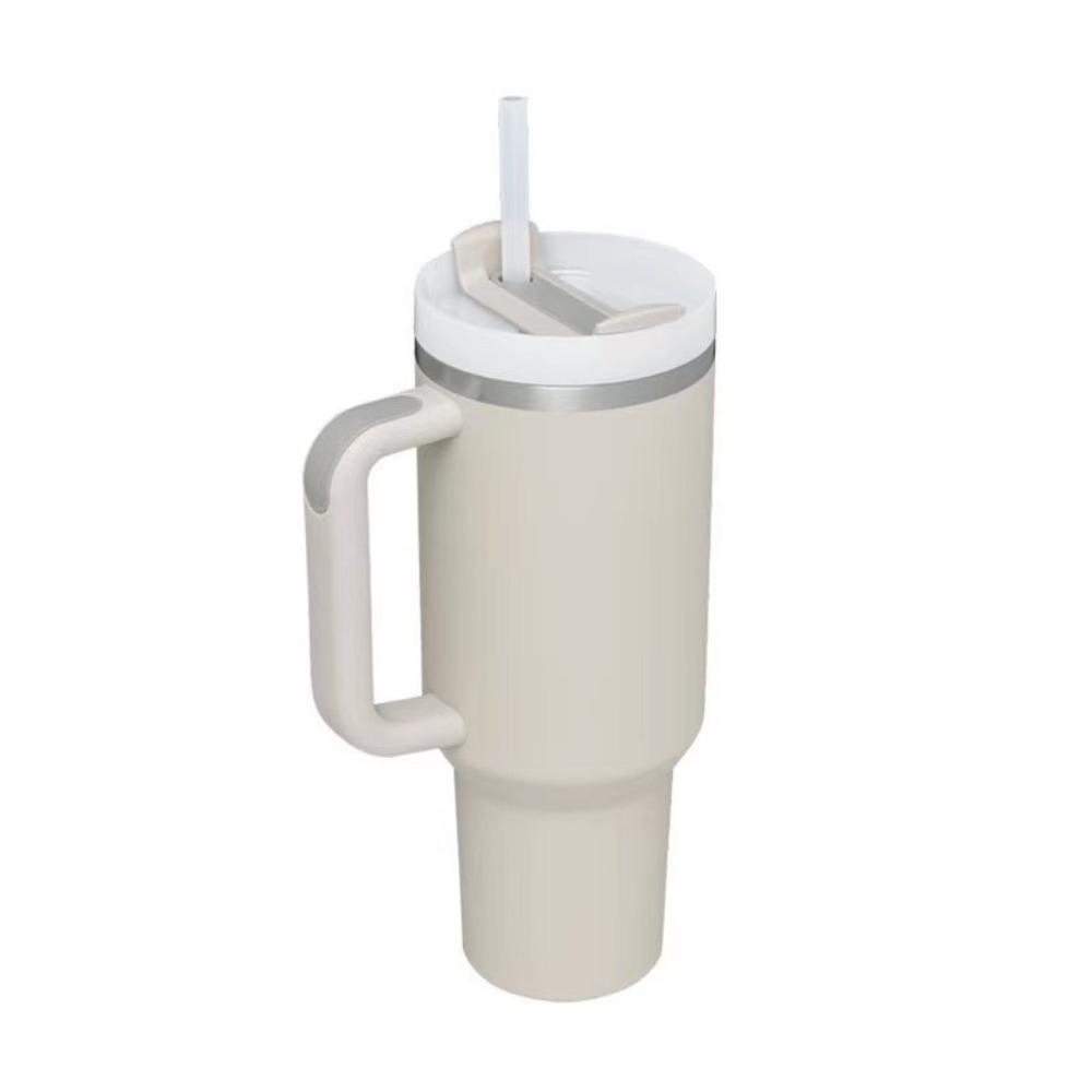 40oz Insulated Tumbler with Lid and Straws Stainless Steel Coffee Tumbler with Handle Vacuum Leak Proof Coffee Cup
