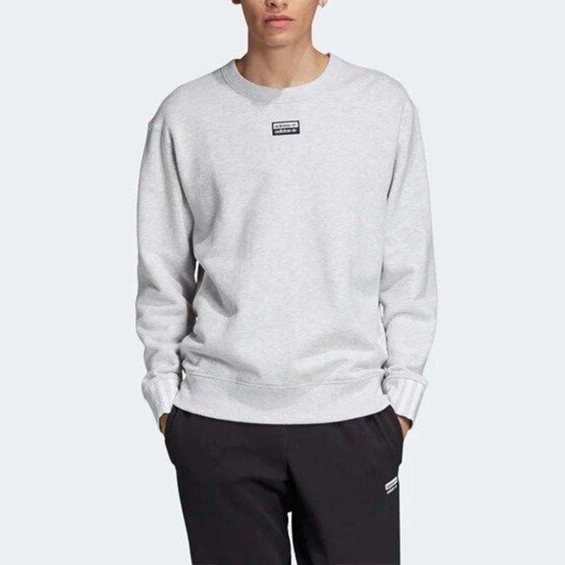 adidas Originals Trefoil Logo Crew Neck Sweatshirt Men Tops Gray ED7229