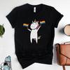 LGBT Unicorn Rainbow Flag T Shirt Gay Pride Awareness Homme Versatile Unisex Designer Clothes