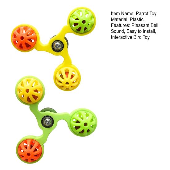 2Pcs Parrot Spinner Rattle Rattle Ball Toy Bird Cage Wheel Parakeet Toys Interactive Toys for Budgies