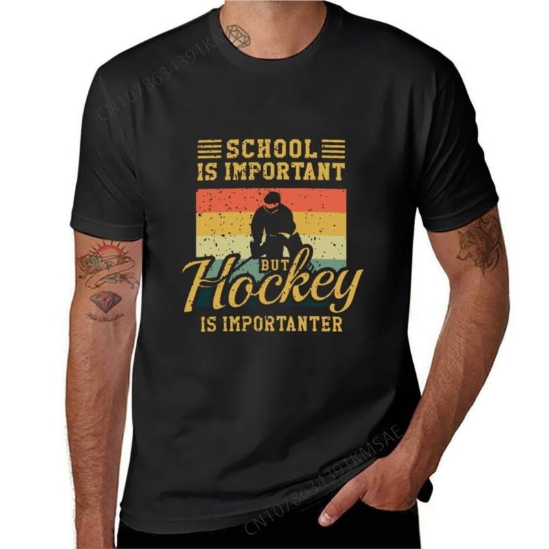 School Is Important But Hockey Is Importanter T-shirt Heavyweights Hippie Clothes Men's T-shirt