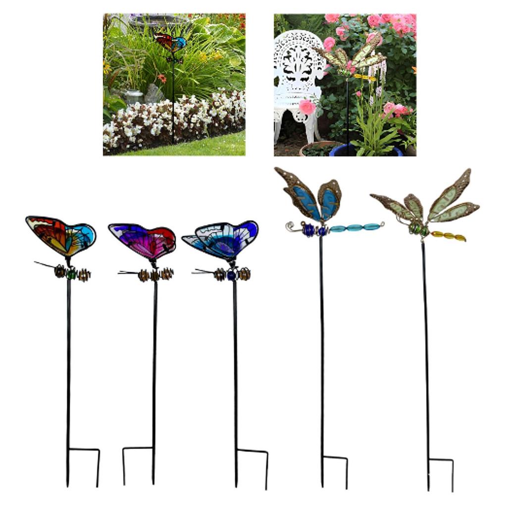 Butterfly Garden Stake Rustic Outdoor Decoration for Balcony Patio Flowerpot