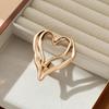 Big Love Ring Double-layered Exaggerated Style Hollow Heart Shape Solid Color Liquid Alloy Smooth Club Party Index Finger Ring Lady Jewelry