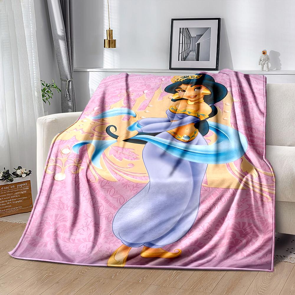 Various Styles and Sizes Aladdin Princess Jasmine Blanket for Bed Bedroom Sofa Picnic, Blanket for Cover Outdoor Leisure Nap