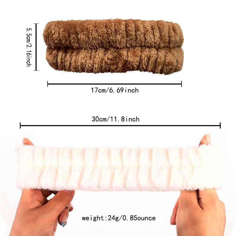 Soft Coral Fleece Headband Women Makeup Wash Face Spa Elastic Hair Band Fashion Female Girls Hair Accessories Wrist Washband
