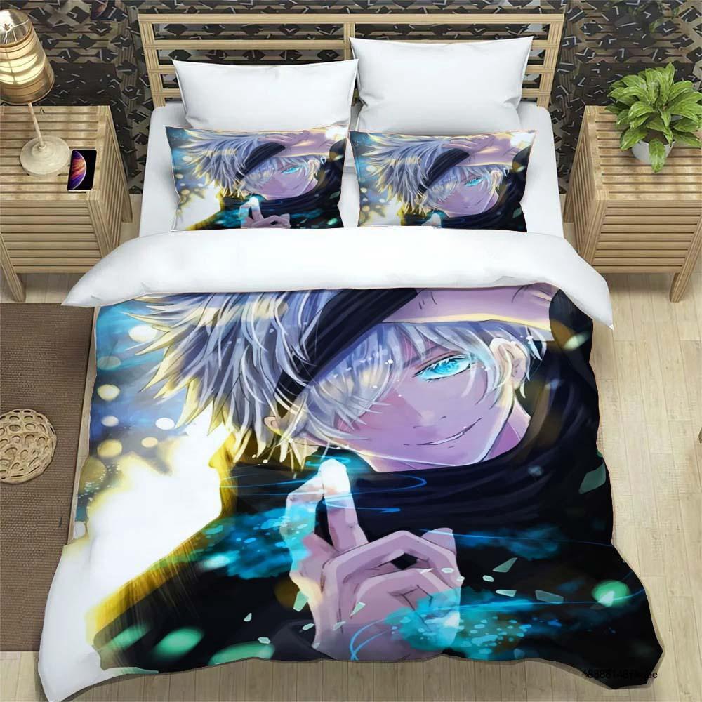 3D Anime Jujutsu Kaisen Satoru Gojo Christmas Gift King Twin Double Child Bedding Collection Microfiber Or Polyester Duvet Cover Collection