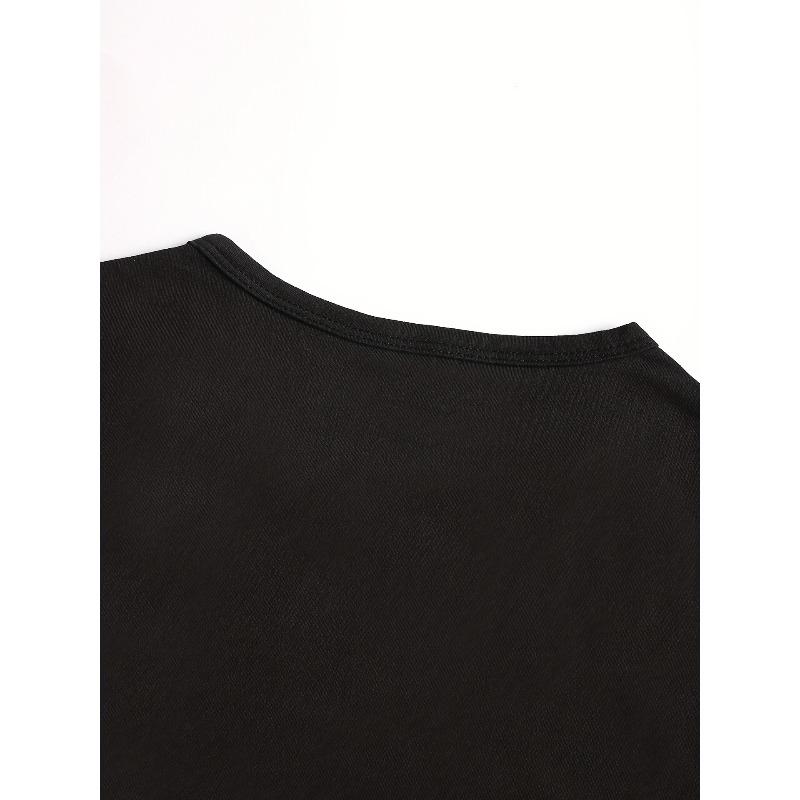 Womens T Shirt Resilient Slogan Crew Neck Short Sleeve Medium Stretch Casual Machine Washable Spring Summer Non Lettering Top