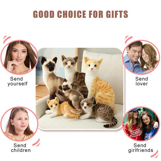 Simulation Stuffed Design Cats Plush Pillow Animal Cushion Sofa Decor Kids Toy