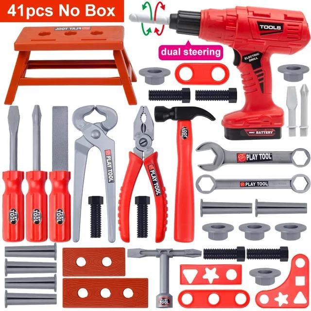 Children Toy Tool Kits Engineer Simulated Repair Tool Set Electric Drill Screwdriver Play House Toy Christmas Gift for Boys Kids
