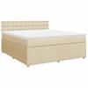 Box Spring Bed with Mattress Cream 180 X 200 Cm Fabric
