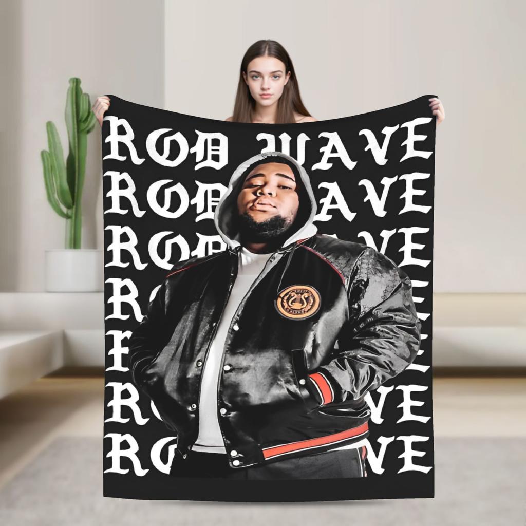 Rapper Rod Wave Blanket Decorative Flannel Bedding Throws For Bedroom Warm Custom Quality Bedspread Birthday Gift