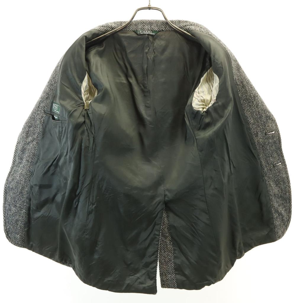 Polo by Ralph Lauren 80s Vintage Green Tag Herringbone tailored jacket 16 Women Used