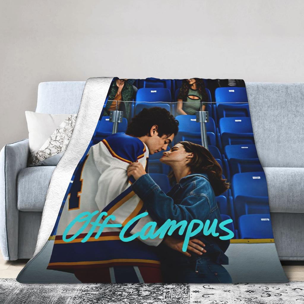 Off Campus Poster Flannel Blankets Winter Soft Bedding Throws for Girls Boys Bedroom Funny Bedspread Sofa Bed Cover