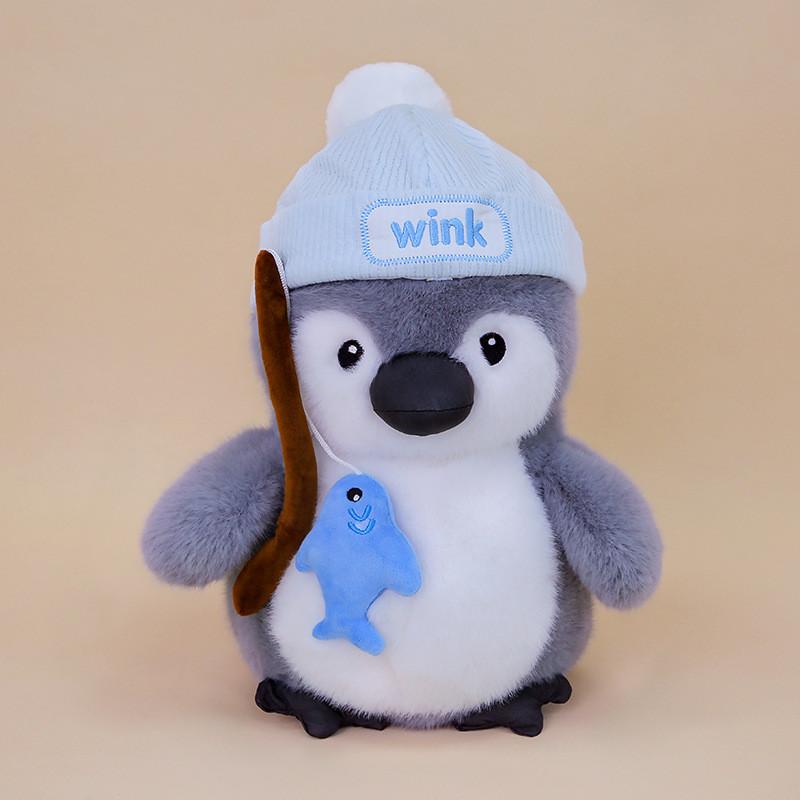 Cute Fishing Chef Drawing Penguin Cartoon Plush Doll For Kids