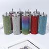 20oz Thermal Bottle Portable 304 Stainless Steel with Straw Coffee Cup Stick-on Crystals Vacuum Cup Winter