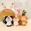 Cartoon Rabbit Panda Cat Dog Elf Plush Toys Cute Baby Animal Pendants Soft Cozy Hanging Decor Car Keychain Backpack Decor