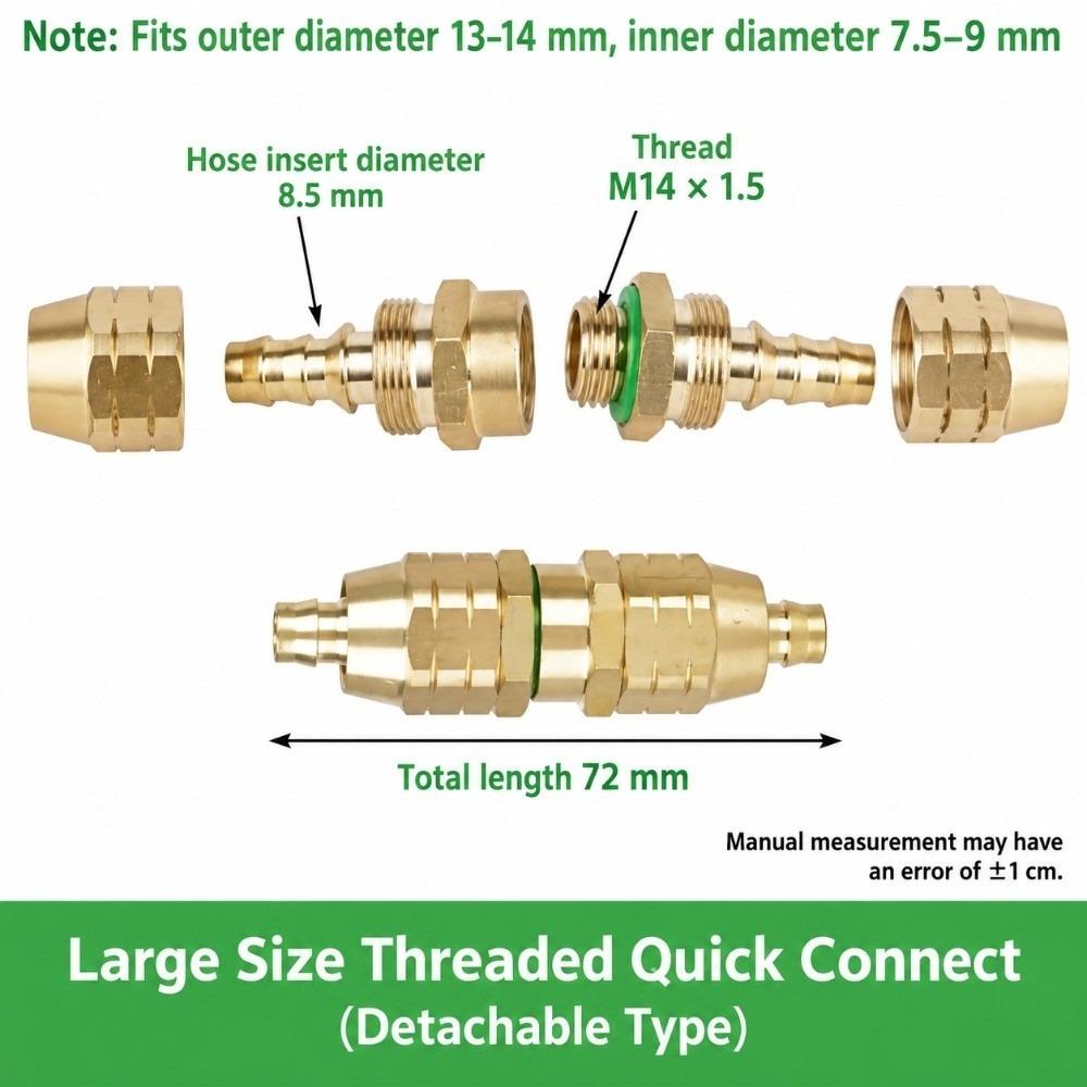 Copper Quick Coupling Connector Detachable Center Copper Hose Connector  for Pesticide Sprayer Hose