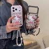 Cute KT Cat Applies To Apple 17 Mobile Phone Case iPhone16promax Rhinestone 15 Lanyard 14/13 Protective Case
