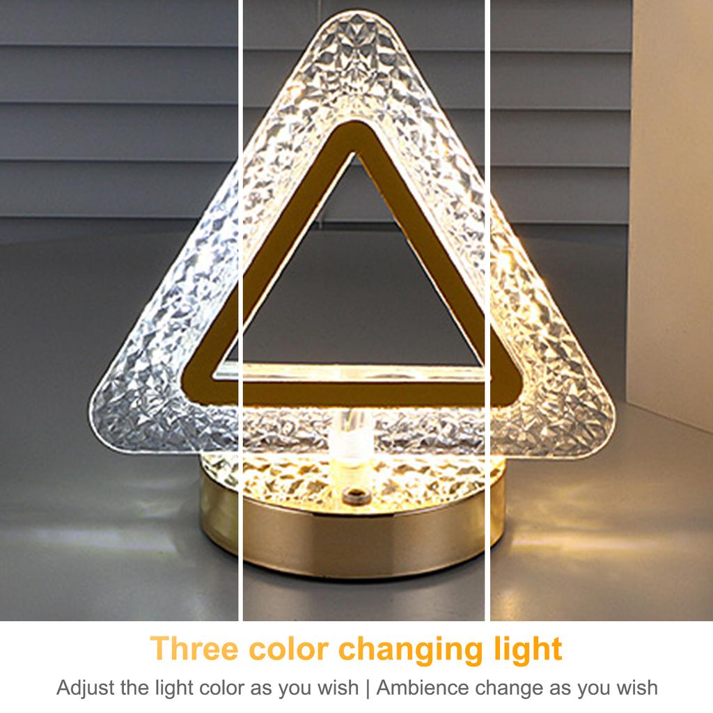 Crystal Table Lamp Bedside Lamp Rechargeable Eye Care Night Lamp Romantic Gift Ambient Lights