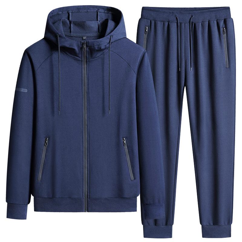 Plus Size Tracksuits Men Sportswear Sets Spring Autumn Clothing Hooded Pants Suit Male 2 Pieces Sweatshirt + Sweatpants 6XL