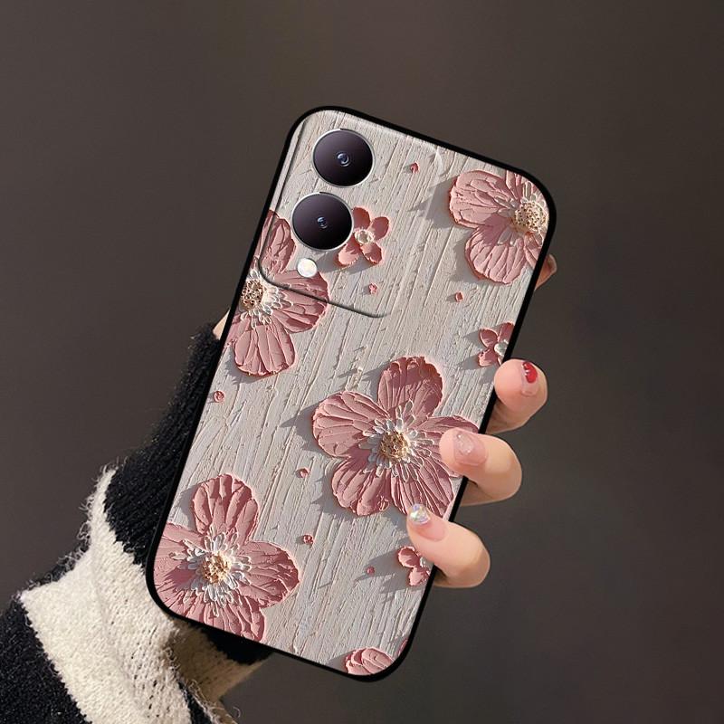 For Vivo Y17s Phone Case Y33t Y12 4G Soft Silicone TPU Coque Cases For Vivo Y36 Y36m Y36i Y28 G2 5G Cartoon Back Cover Protector