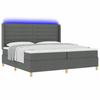 Box Spring Bed with Mattress and LED Lights Gray 200 X 200 Cm Fabric