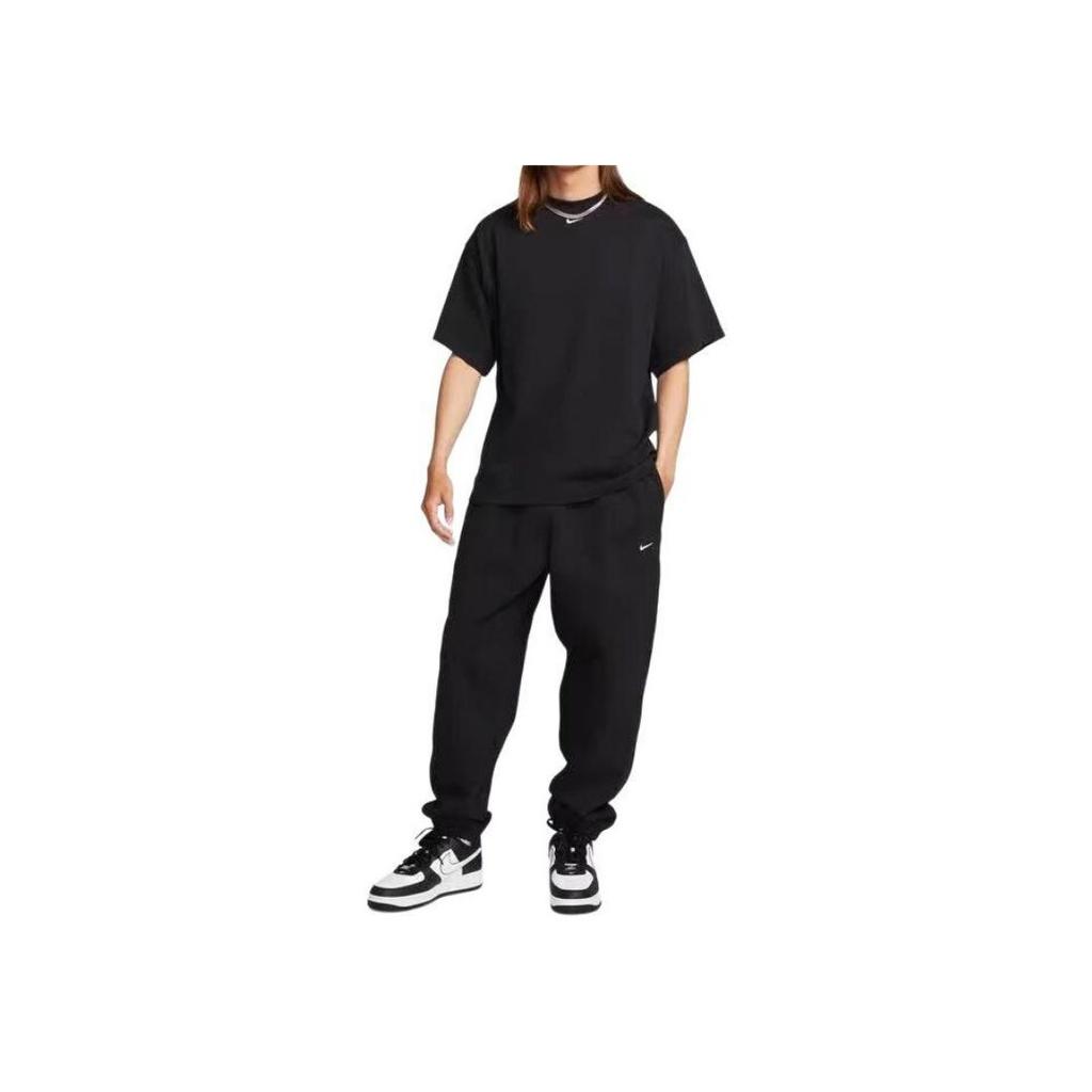 Nike Solid Color Logo Round Neck Breathable Sports Short Sleeve T-Shirt Men Tops Black FB7866-010