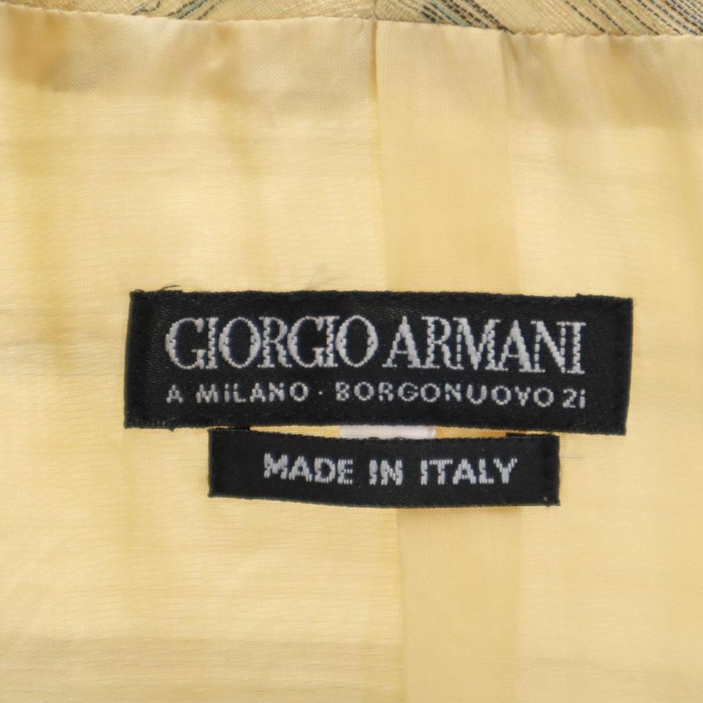 Giorgio Armani Made In Italy Check Pattern No Color Jacket 40 Yellow Women Used