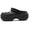 Crocs Stomp Brilliant Pearl EVA Jednoduchý Módny Trend Ležérne Diery Topánky Unisex Čierne