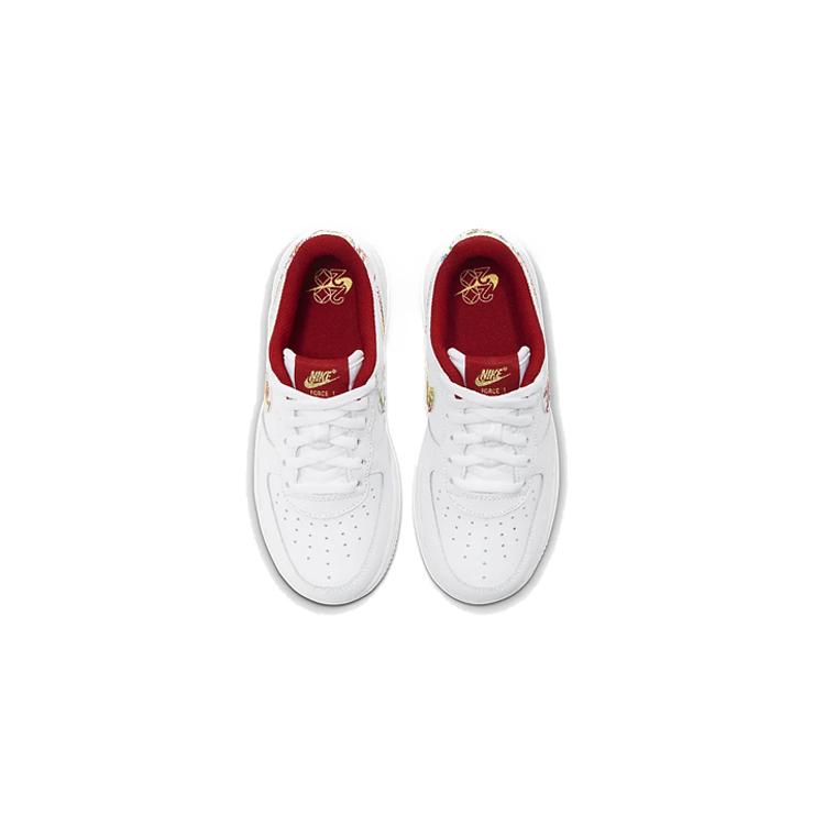 Nike Air Force 1 CNY Rezistente la abraziune Pantofi de skateboarding joasă pentru copii Ajutor Alb Copii cu vârste cuprinse între 3 și 7 ani CU2981-191