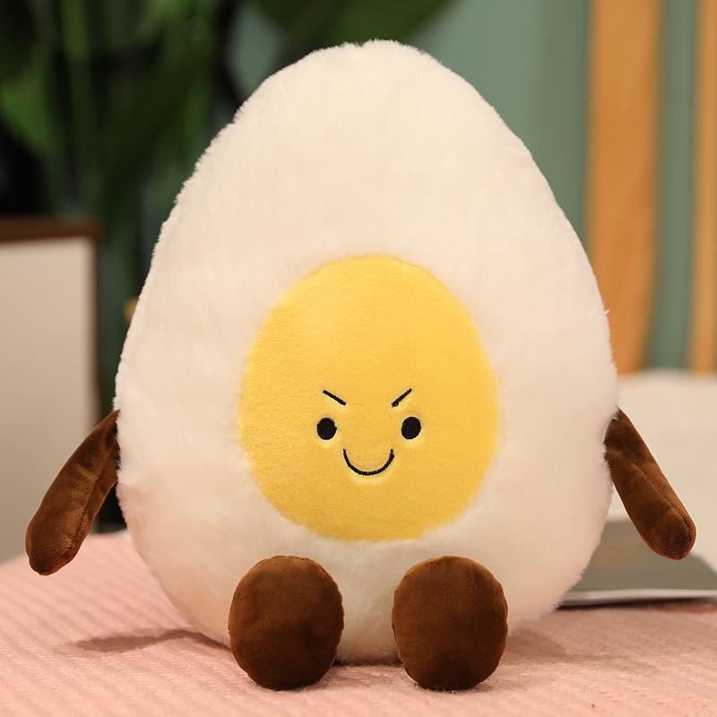 Non-Toxic 38Cm Children'S Toy Doll Cute Boiled Egg Doll Plush Healing Poached Egg Soft Plush Pillow Ornament
