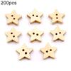 200 Stuks Stervormig 2 Gaten Houten Knoppen Schilderen Naaien Scrapbooking Decoratie