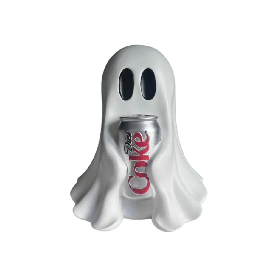 1 Piece of Halloween Cute Ghost Holding Coke Statue Ornament, Funny and Cute Shape, Home Desktop Holiday Atmosphere Decoration Good Item