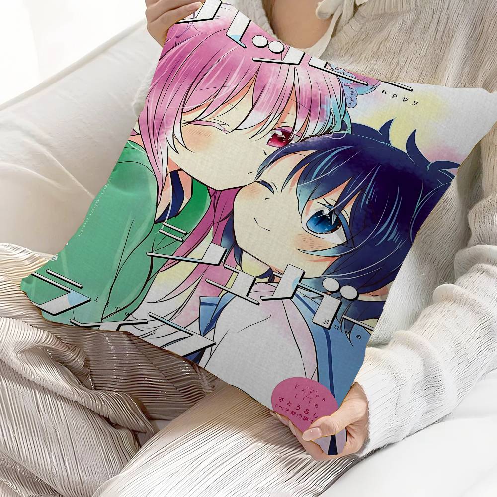 Anime Happy Sugar Life Cushion Cover Pillow Cover Decor Pillowcase Printed Cushion Case For Couch
