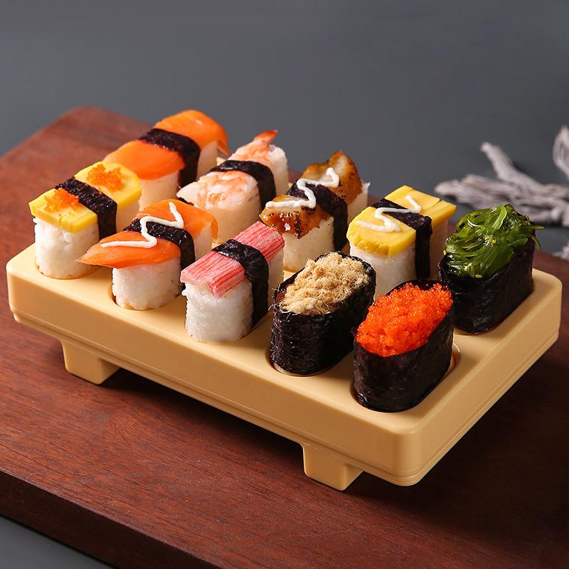 Sushi Présforma Téglalap alakú Musubi Készítő Prés 10 az 1-ben Mini Japán Onigiri Sushi Nigiri Rizsgolyó Forma DIY Sushi Készítő Készlet