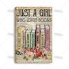Artisian Reading Metal Poster Read Book Tin Plate Girl Loves Books Decorative Sign Wall Decor Garage Bar Pub Club Hotel Kitchen