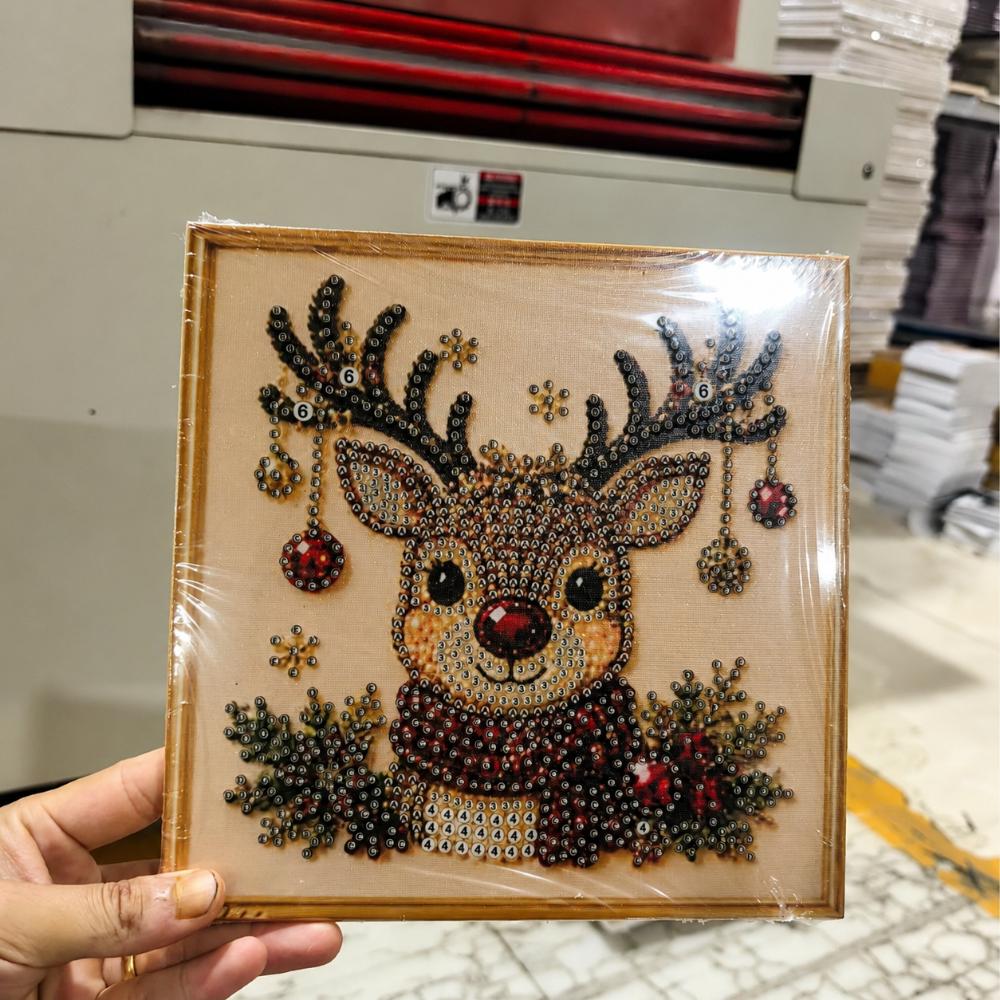 Wooden Frame DIY Christmas Pearl Diamond Painting Art Kit Home Wall Decor