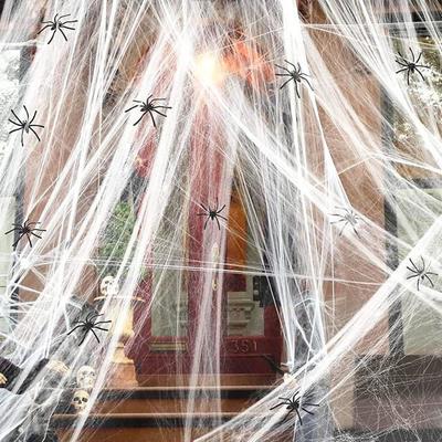 Décoration de fête - NIKCORP - Ensemble toiles d'araignées - Noir - Réutilisable - Halloween