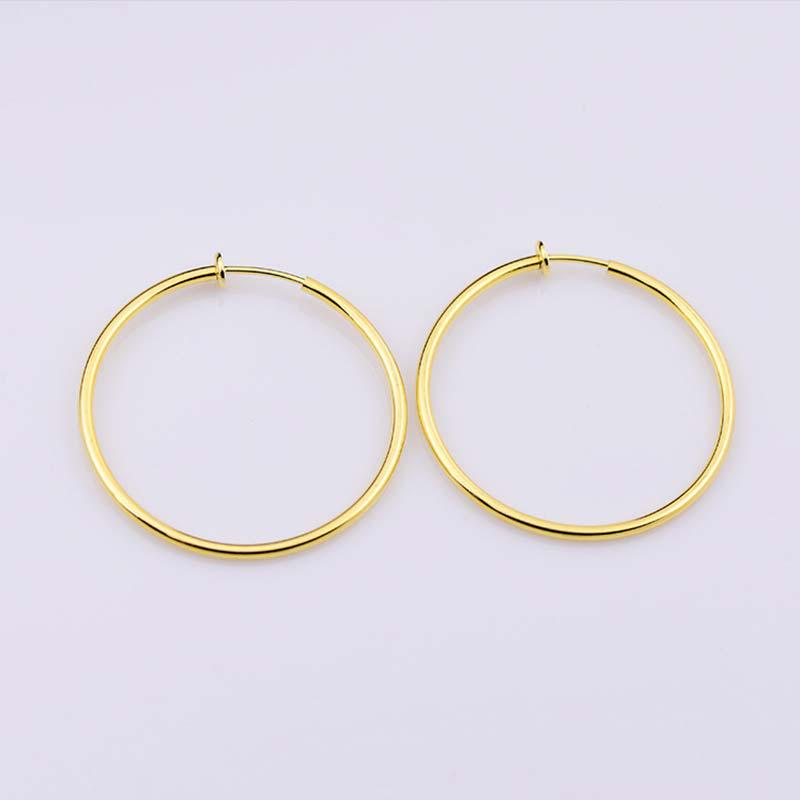 Women Non-Pierced Spring Ear Clips Hoop Clip-On Fake Earrings Rings Goth Punk Jewelry ADM