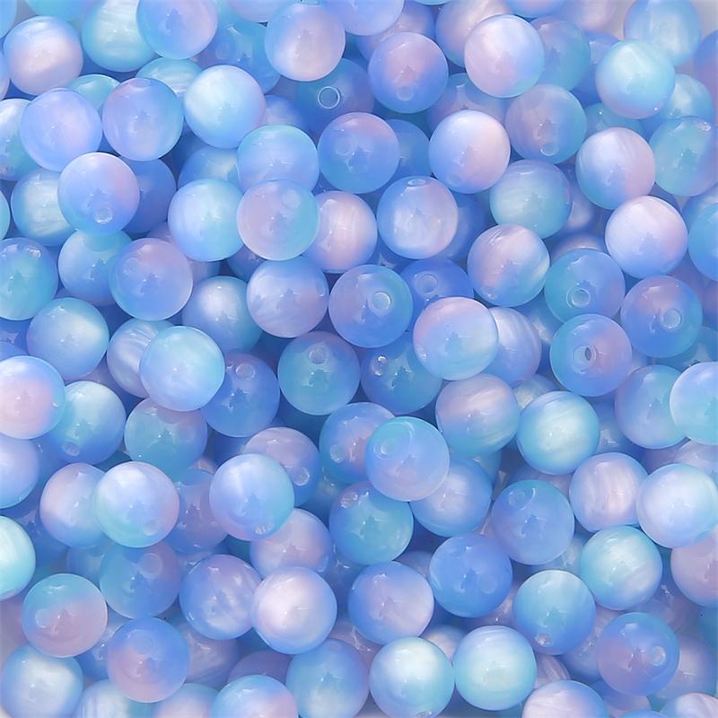 8mm 10-20pcs/bag Resin Gradient Color Imitation Cat Eye Beads DIY Bracelet Necklace Earrings Jewelry Accessories