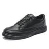Herfst Zomer Zwarte Leren Schoenen Mode Plateauschoenen Herenschoenen Trend Sport Heren Casual Enkele Schoenen Comfortabele Ademende Bestendige Schoenen