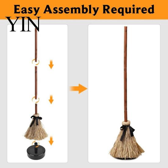 Fun Holiday Party Highlights Halloween Sound Broomstick, Moving Witch Broom Prop with Effects, Mysterious Home Decor Spooky Magic Toy for Party,