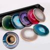 Polished Dyed Coaster Compact Stone Natural Agate Sliced Coaster Desktop Decor