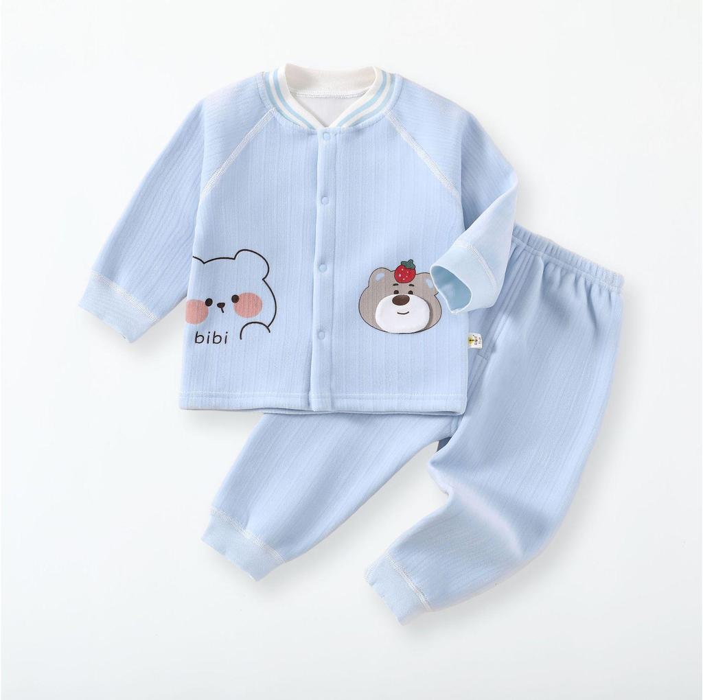 Newborn Baby Three-Layer Velvet Warmth Set - Unisex Underwear for Boys and Girls