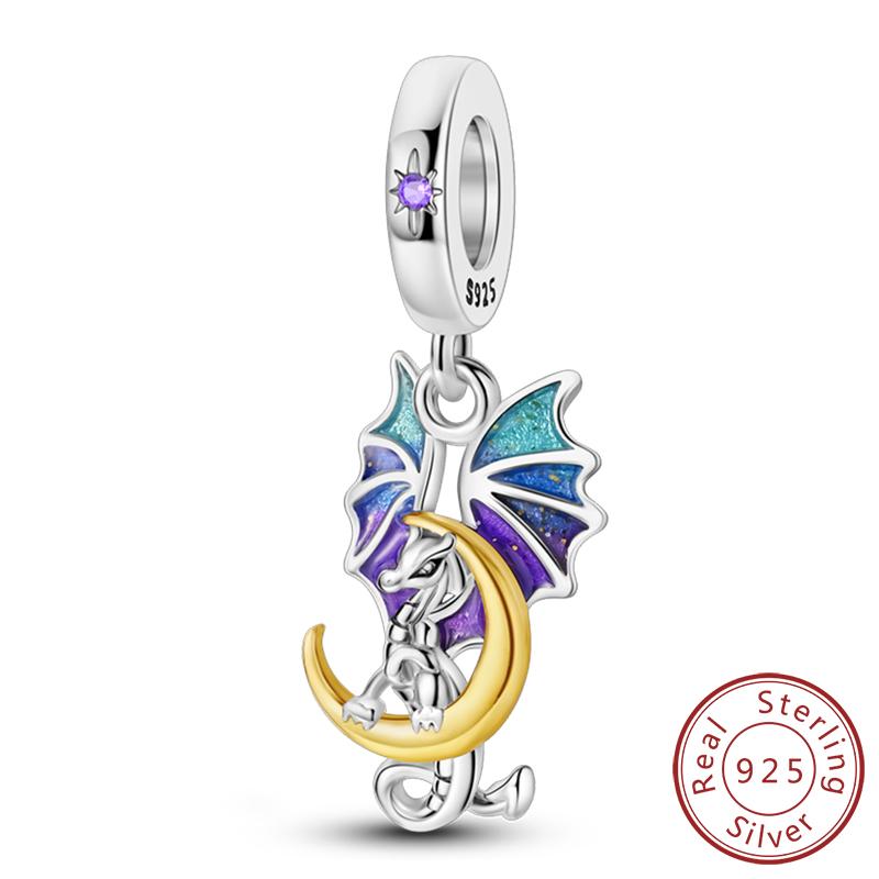 Copper Charms Beads Cute Fire Dragon Shaped Chameleon Charms Fit Original Pendants Bracelet Diy Women Jewelry Gift