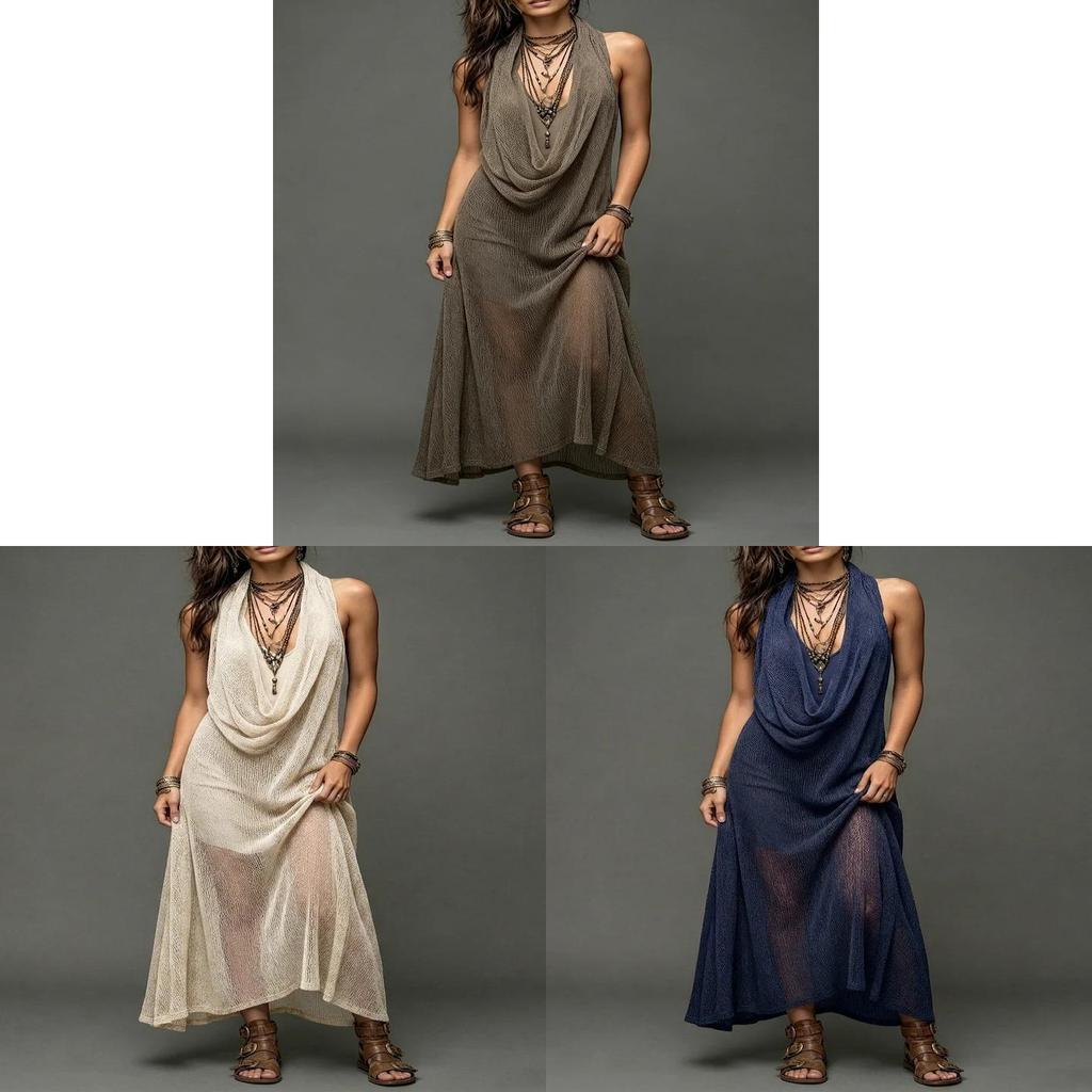 Böhmisches Strandkleid aus Strickstoff für den Urlaub