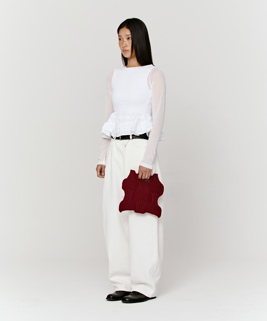 Pleatsmama New Bow Bag Burgundy