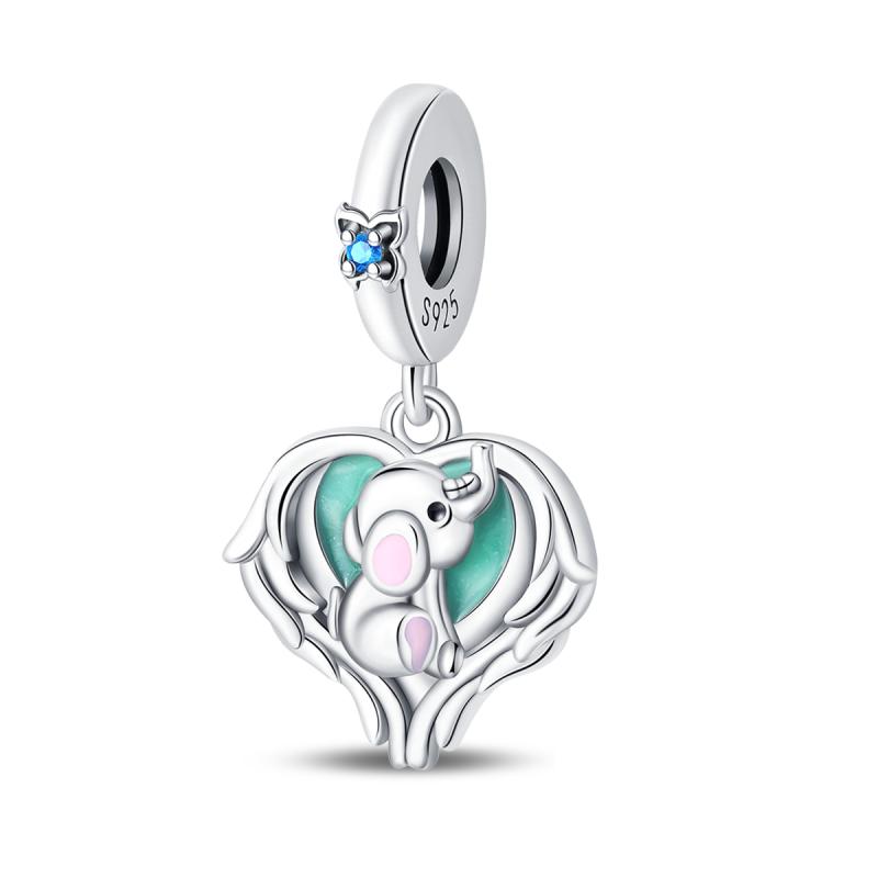 Sparkling Copper Metal Plated Butterfly Sika Deer Luminous Animal Series Dangle Charm Bead Component Compatible With Authentic Original Bracelet High