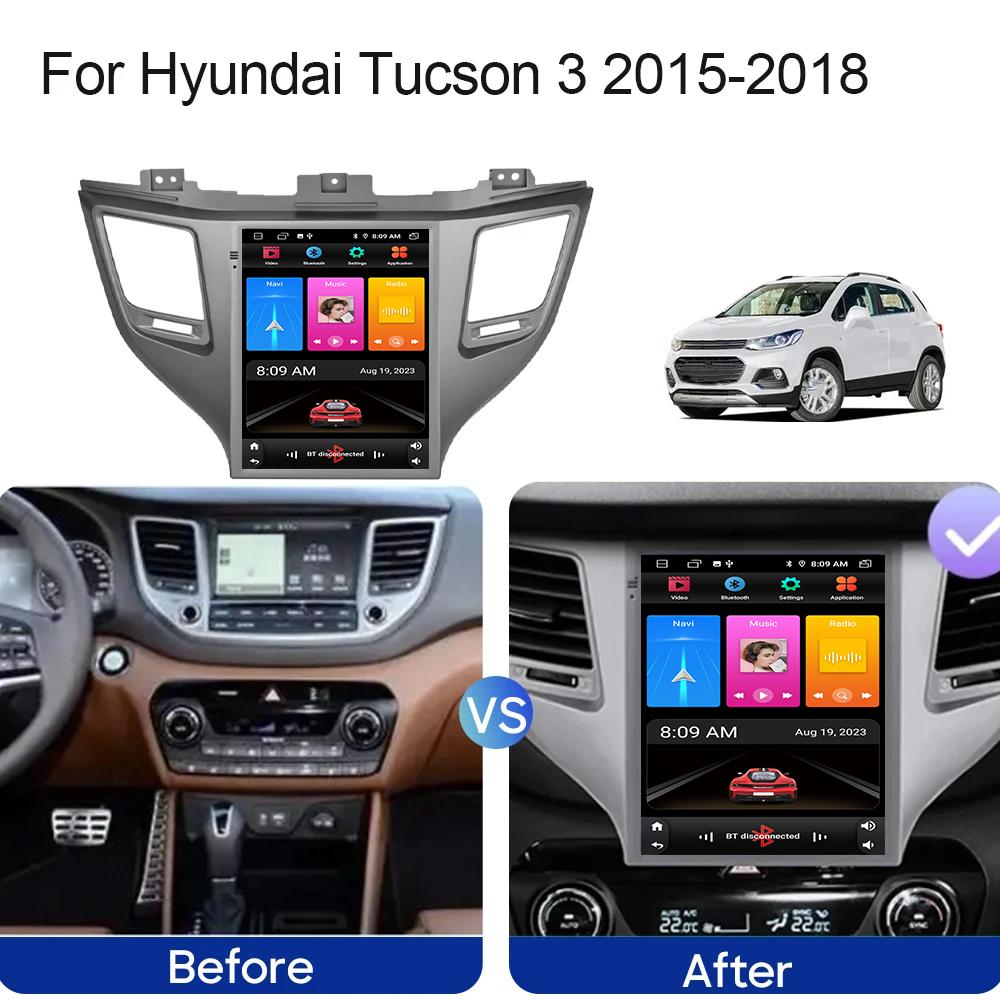 Für Hyundai Tucson 3 2015-2018 Autoradio Android Auto GPS Navigation Head Unit Multimedia Player Videoausgang WIFI 2din DVD